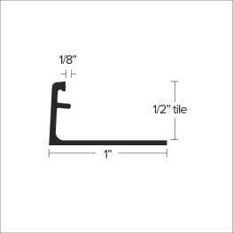 Futura ET L 12 1/2" Edgetek L Shape 8'-2-1/2" Length - Etched Aluminum