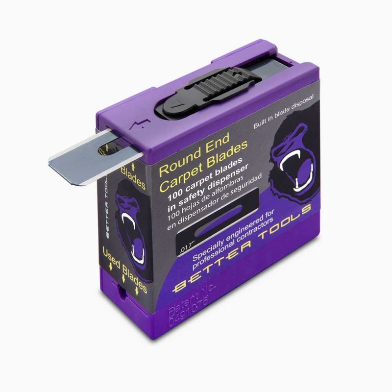 (image for) BETTER TOOLS 20101N .017″ Blue Round End Carpet Blades - 100 Pack