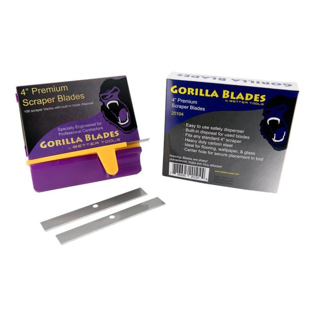 (image for) Better Tools 20104 4" Heavy Duty Scraper Blades - 100 Pack