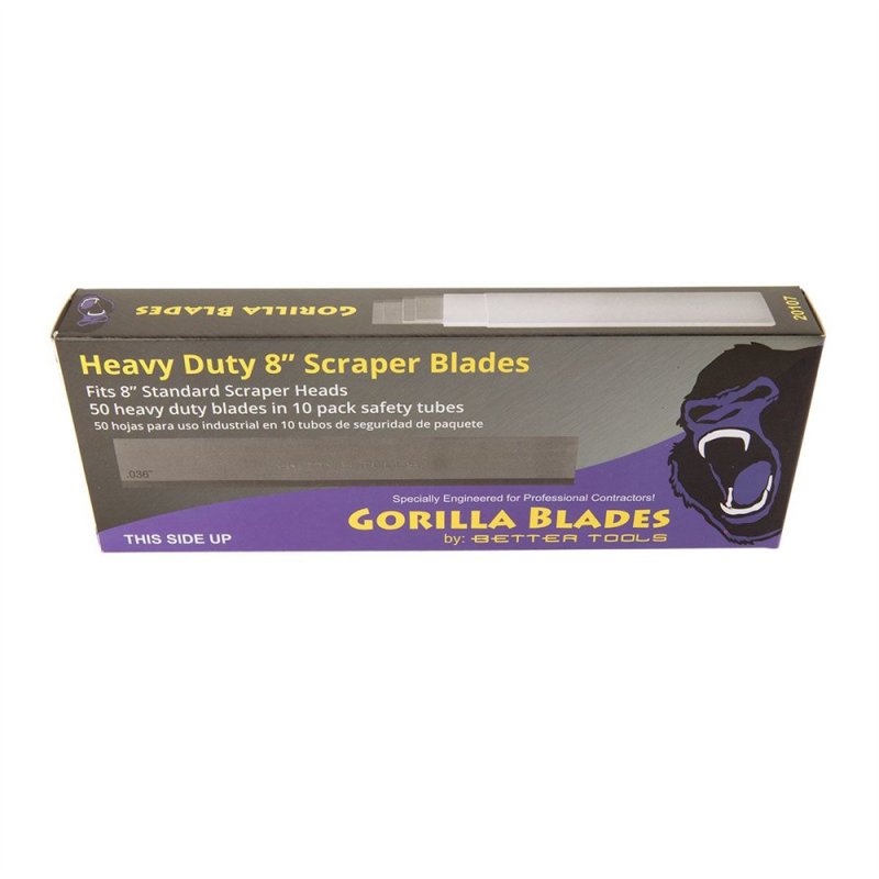 BETTER TOOLS 20107 8\" Heavy-Duty Scraper Blades - 10 Pack
