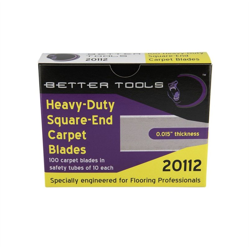 (image for) Better Tools 20112 .015" Silver Heavy-Duty Square End Carpet Blades - 10 Pack