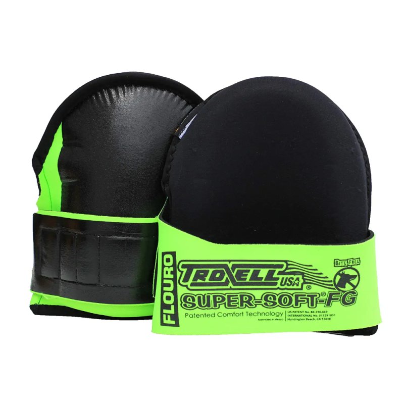 (image for) TROXELL 209-XL-G Super Soft XL Urethane Kneepads - Fluorescent Green