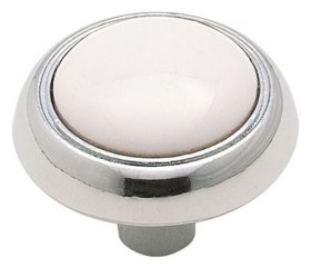 Allison Value 1-3/16" Knob - White/Polished Chrome