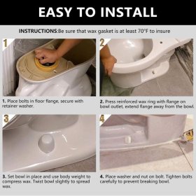 BIHUI WRS150 Reinforced Wax Toiltet Bowl Gasket w/ Flange and Bolts