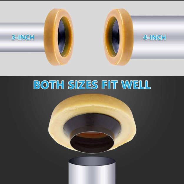 (image for) BIHUI WRS150 Reinforced Wax Toiltet Bowl Gasket w/ Flange and Bolts