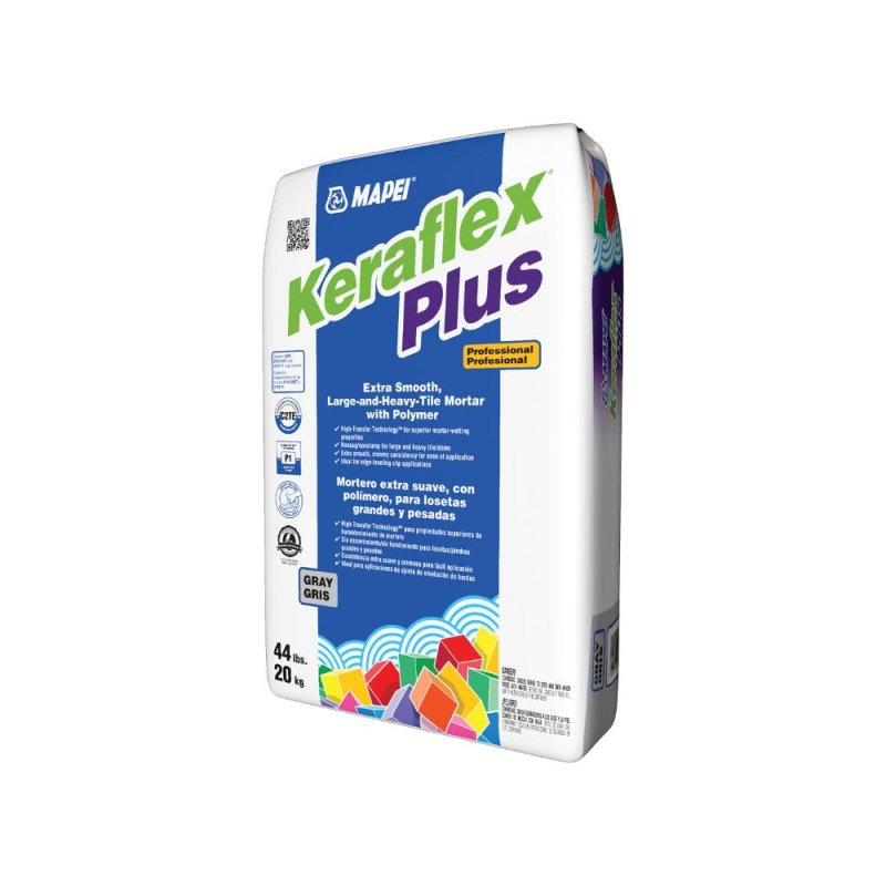 Mapei Keraflex Plus Professional, Extra Smooth, Large-and-Heavy-Tile Mortar with Polymer - Gray 50 Lb