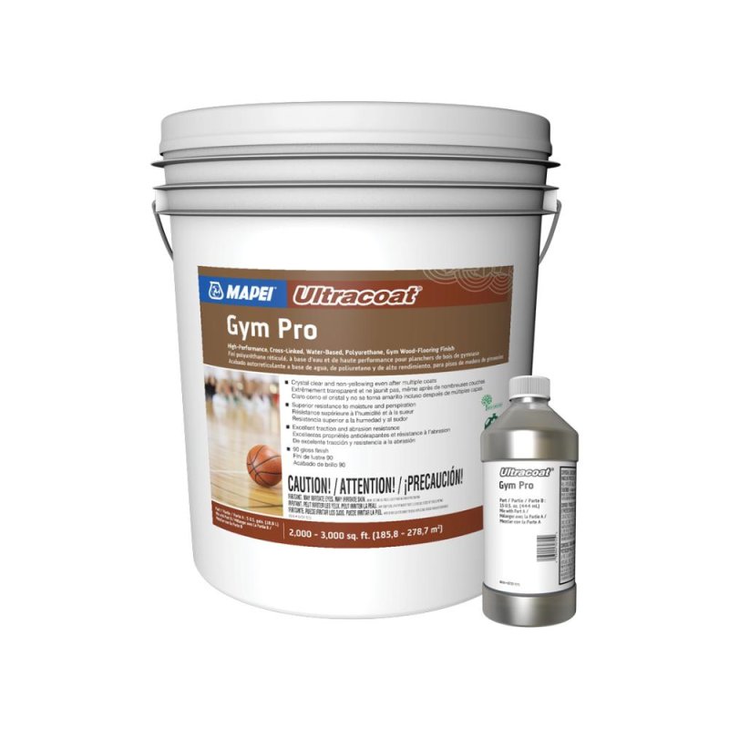 MAPEI Ultracoat Gym Pro High-Performance Cross-Linked Water-Based Polyurethane Gym Wood-Flooring Finish - 5 Gal