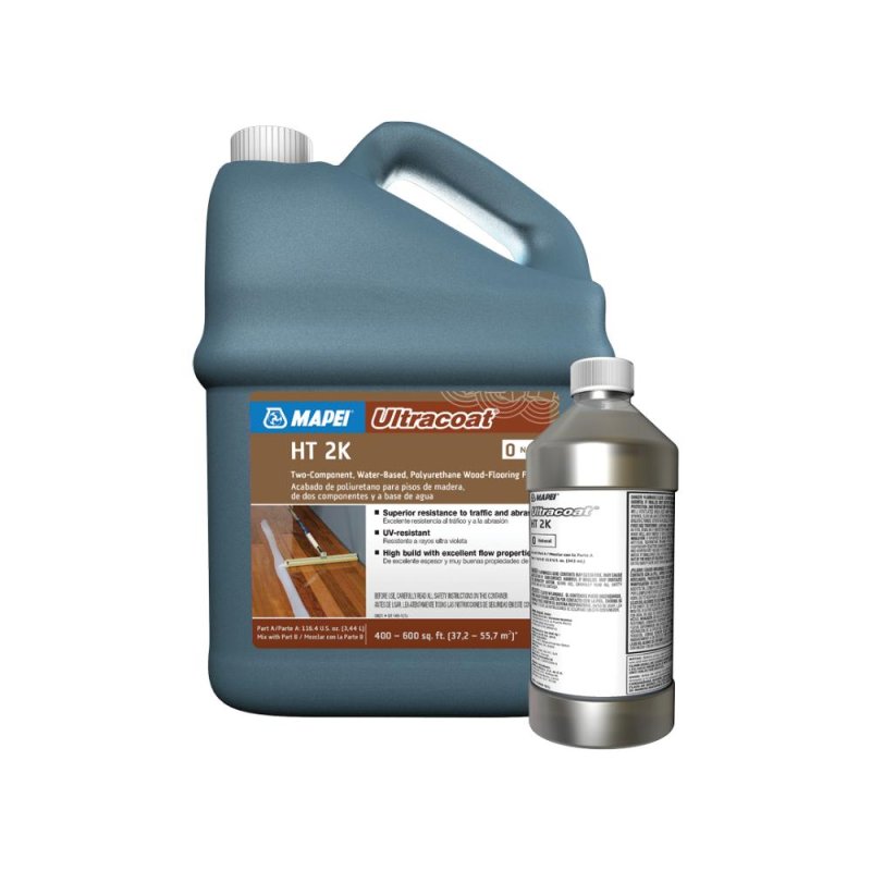 MAPEI Ultracoat HT 2K 60 Gloss Two-Component Water-Based Polyurethane Wood-Flooring Finish - 1 Gal