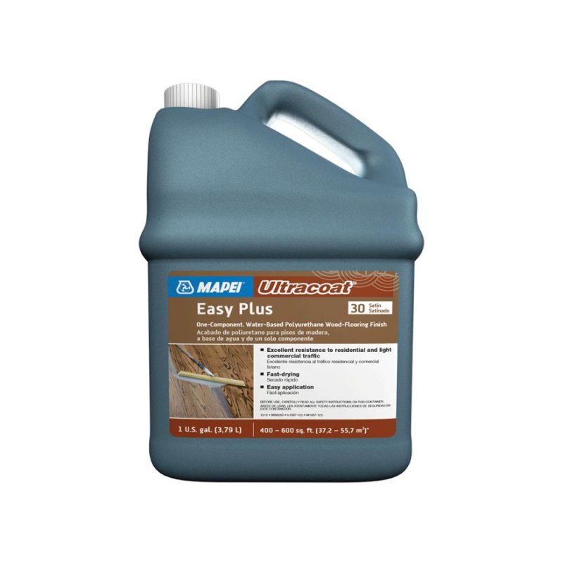 MAPEI Ultracoat Easy Plus 10 Gloss One-Component Water-Based Polyurethane Wood-Flooring Finish - 1 Gal