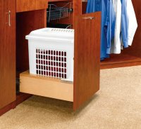 Rev-A-Shelf 4WH-RM-15DM-1 "Rev-A-Motion" Pull-Out Laundry Hamper with Lid - Natural / White