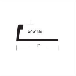 Futura TT516 5/16" Tile Trim 8' Length - Etched Aluminum