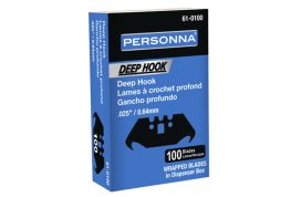 PERSONNA 61-0100 3-Notch Deep Heavy Duty Hook Blades - 100 Pack