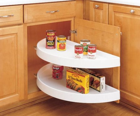 (image for) Rev-A-Shelf Half-Moon Pivot & Slide 2-Shelf Polymer Lazy Susans