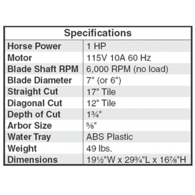 (image for) GUNDLACH 710 7" Tile Wet Saw