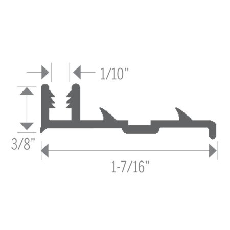(image for) MD PRO Aluminum Cap Track – Pinned 12 Ft