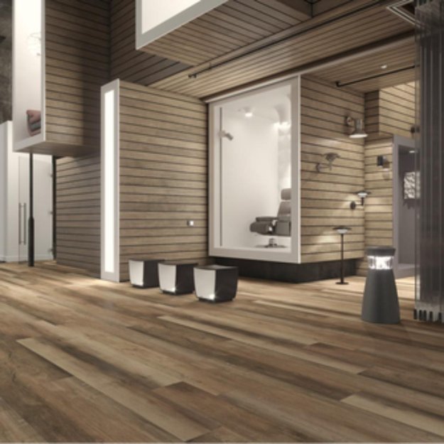 (image for) Signature Collection Fortress Series 6" x 48" SPC Waterproof Engineered Flooring Plank - Aberdeen BTR-12AMB