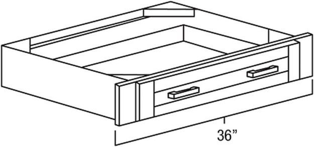 (image for) Aspen White 36" Under Counter Knee Drawer - ASP-UCD36