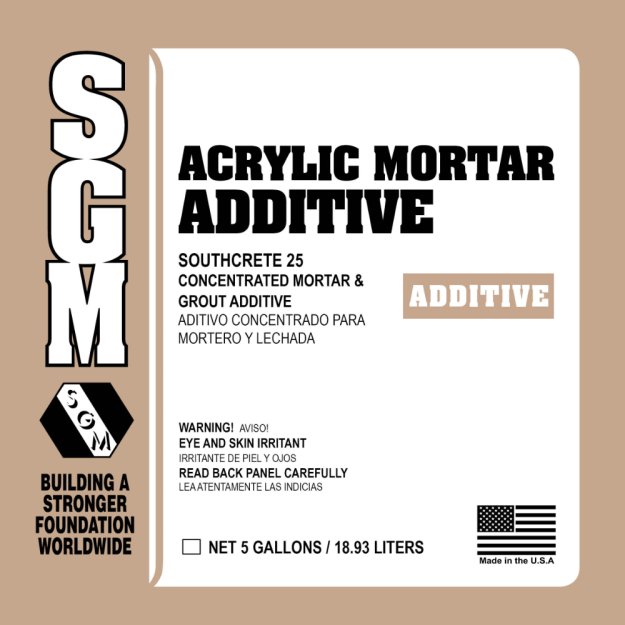 (image for) SGM SC25 Southcrete 25 Acrylic Mortar Additive - 5 Gal.