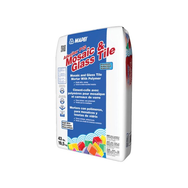 (image for) Mapei Adesilex P10 Premium Mosaic and Glass Tile Mortar with Polymer - 43 Lb White