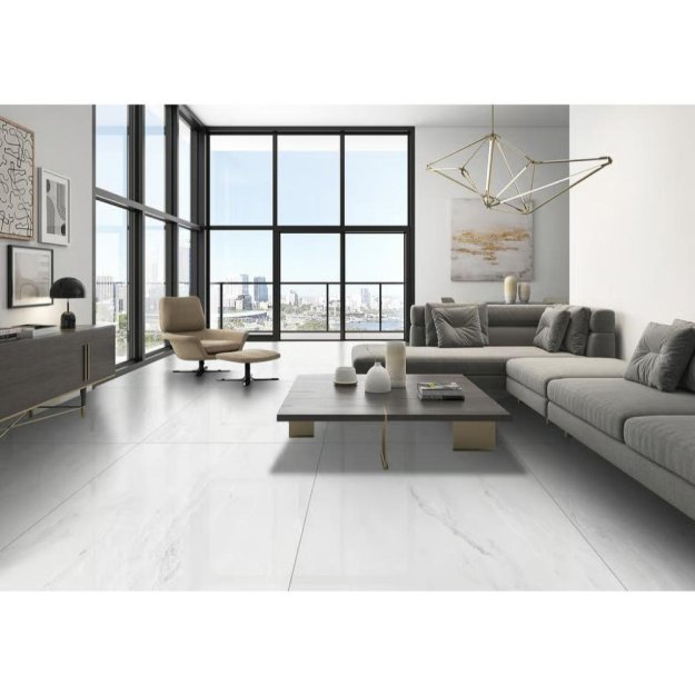 (image for) Maxxi Floors 24 x 48 Rectified Porcelain Polished Tile - Afrodita White