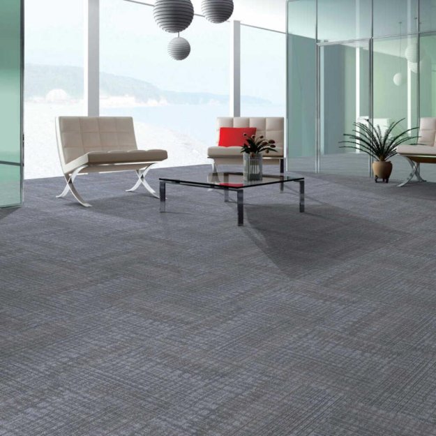 (image for) Next Floor Invincible II 19.7" x 19.7" Solution-Dyed Nylon Fiber System Carpet Tiles - Alloy NF851007