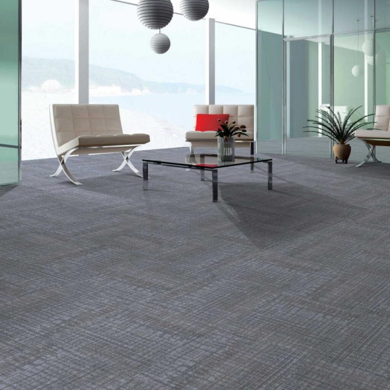 (image for) Next Floor Invincible II 19.7" x 19.7" Solution-Dyed Nylon Fiber System Carpet Tiles - Alloy NF851007