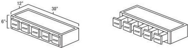 (image for) Platinum Shaker 6" x 30" Spice Drawers Wall Cabinet - PS-WSC30