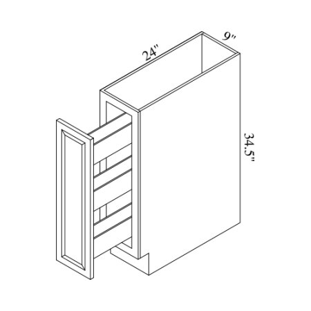 (image for) Castleton 9" Spice Drawers Base Cabinet - CAS-B09SR