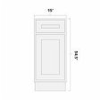 (image for) White Shaker 15" Base Cabinet - AMCWS-B15