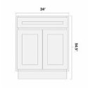 (image for) White Shaker 24" Base Cabinet - AMCWS-B24
