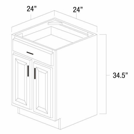 (image for) Aspen White 24" Double Doors & Single Drawer Base Cabinet - ASP-B24