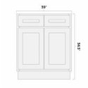 (image for) White Shaker 39" Base Cabinet - AMSWS-B39