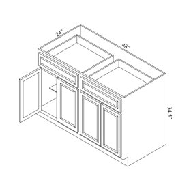 Brae 48" 4 Doors & Double Drawer Base Cabinet - BRA-B48