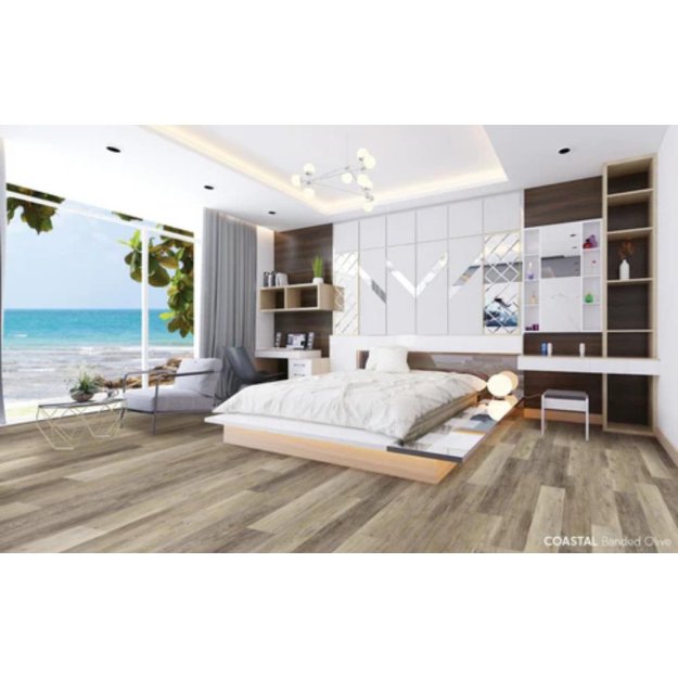 (image for) Chesapeake Flooring Coastal SPC 7" x 48" Luxury Vinyl Plank - Banded Olive GEM2641RC5G