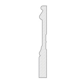 M-Trim 1692 9/16" x 5-1/4" x 16' Primed MDF Baseboard - Victorian