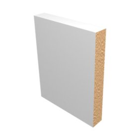 M-Trim 1X6 9/16" x 5-1/2" x 16' Primed MDF Baseboard - Deco Square