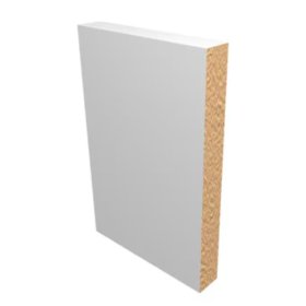 M-Trim 1X8 11/16" x 7-1/2" x 16' Primed MDF Baseboard - Deco Square