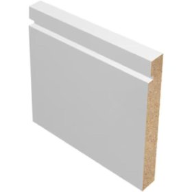 M-Trim 410 9/16" x 4-1/2" x 16' Primed MDF Baseboard - Neo