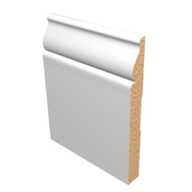 (image for) M-Trim 5163 9/16" x 5-1/4" x 16' Primed MDF Baseboard - Traditional