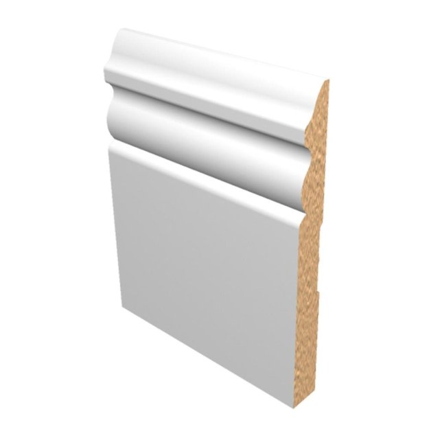 (image for) M-Trim 5900 1/2" x 5-1/4" x 16' Primed MDF Baseboard - Colonial