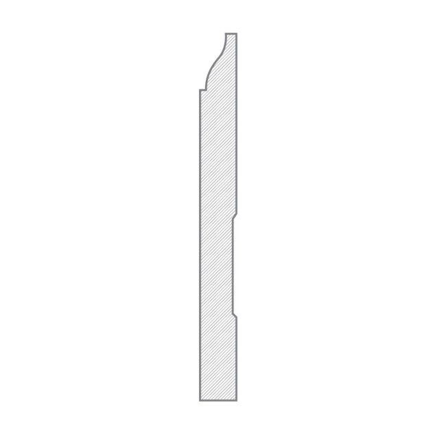 (image for) M-Trim 618 1/2" x 5-1/4" x 16' Primed MDF Baseboard - Colonial