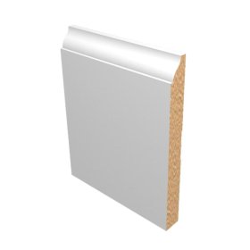 M-Trim 618 1/2" x 5-1/4" x 16' Primed MDF Baseboard - Colonial