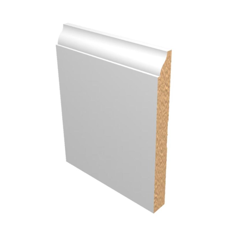 (image for) M-Trim 618 1/2\" x 5-1/4\" x 16\' Primed MDF Baseboard - Colonial