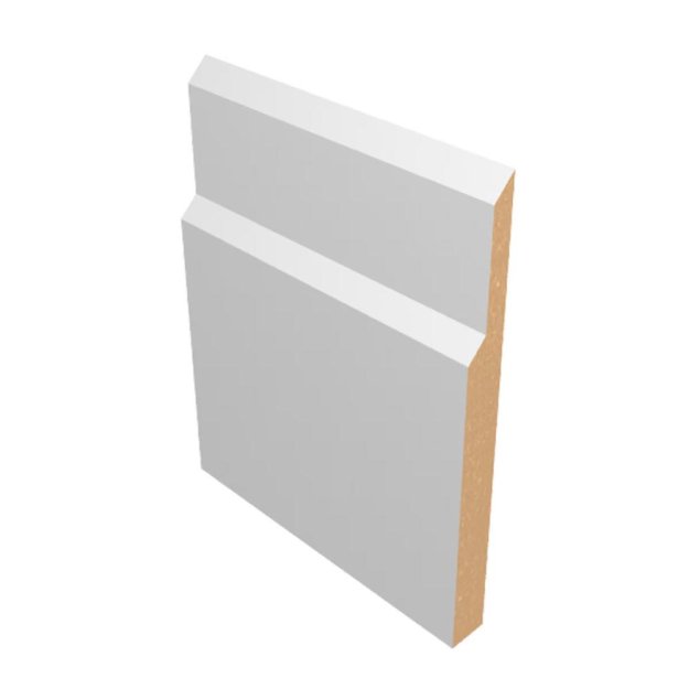 (image for) M-Trim 710 11/16" x 7-1/4" x 16' Primed MDF Baseboard - Neo