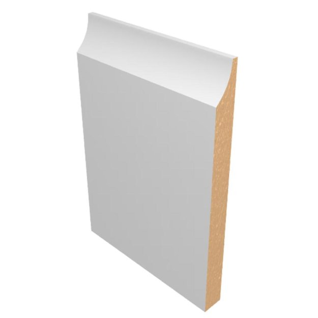 (image for) M-Trim 810 11/16" x 8-1/4" x 16' Primed MDF Baseboard - Neo