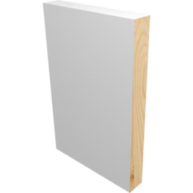 (image for) M-Trim 1X8 11/16" x 7-1/4" x 16' Primed Pine Baseboard - Deco Square