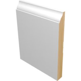 (image for) M-Trim 618 5-1/4" x 9/16" x 16' Primed Pine Baseboard - European