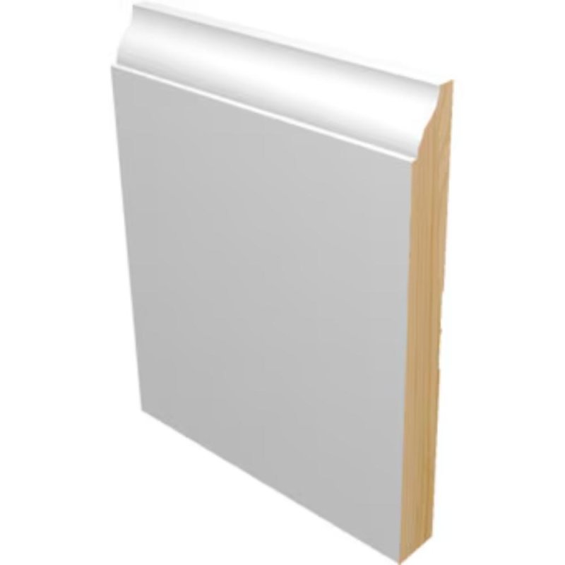 (image for) M-Trim 618 5-1/4\" x 9/16\" x 16\' Primed Pine Baseboard - European
