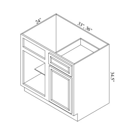 (image for) Brae 36" - 39" Blind Corner Base Cabinet - BRA-BBC36-39