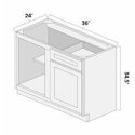 (image for) White Shaker 36" Blind Corner Base Cabinet - AMCWS-BBC36